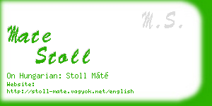 mate stoll business card